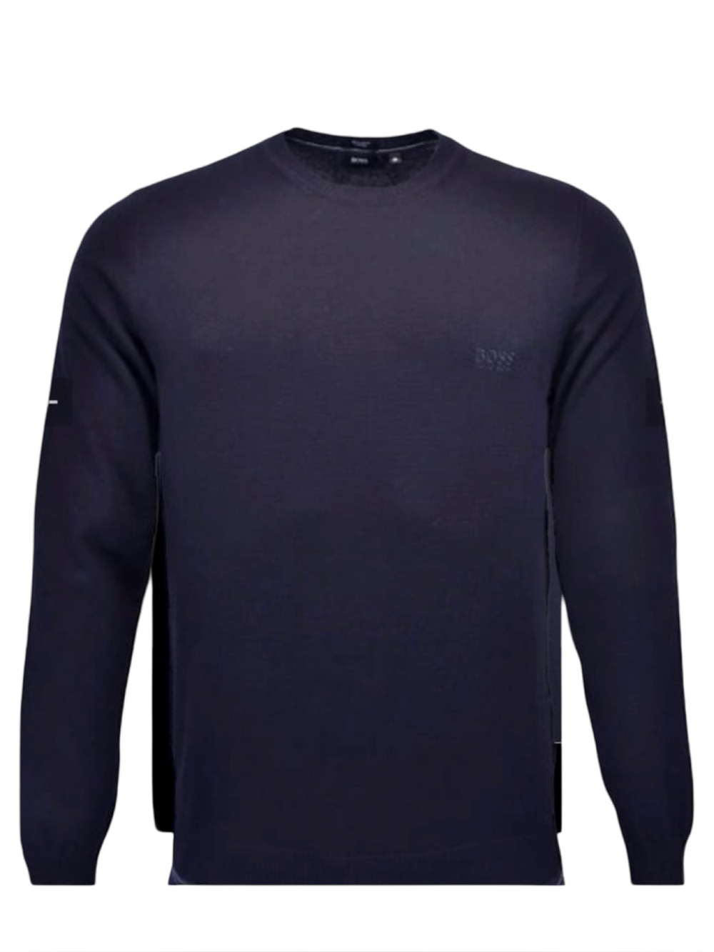 BOSS HUGO BOSS Wool Blend Logo Crewneck Pullover Sweater “Balduin” Dark Blue M
